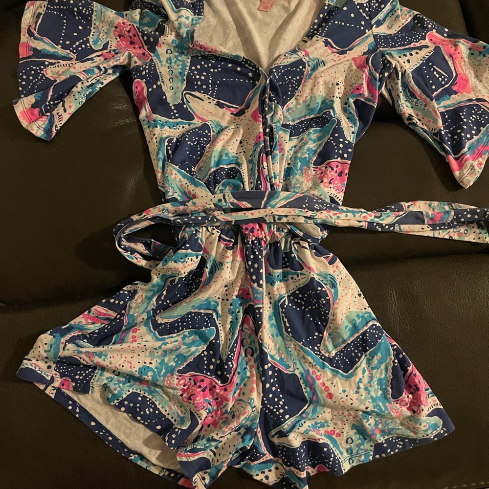 Lilly Pulitzer Blue and Pink Romper